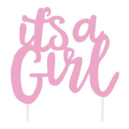 It's A Girl Cake Topper - Click Image to Close